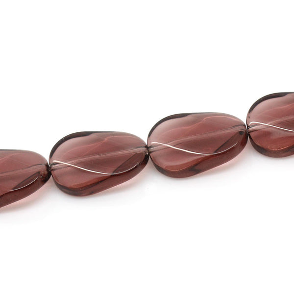 Sexy Sparkles 1 Glass Loose Beads Oval Dark Purple 13mm x20mm