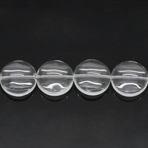 Sexy Sparkles 22Pcs Glass Loose Beads Round Transparent 15mm Dia