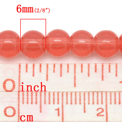 Sexy Sparkles 1 Strand Light Pink Loose Beads 6mm, Dia,80cm (31 4/8inch ) (Aprox 143pcs/strand)