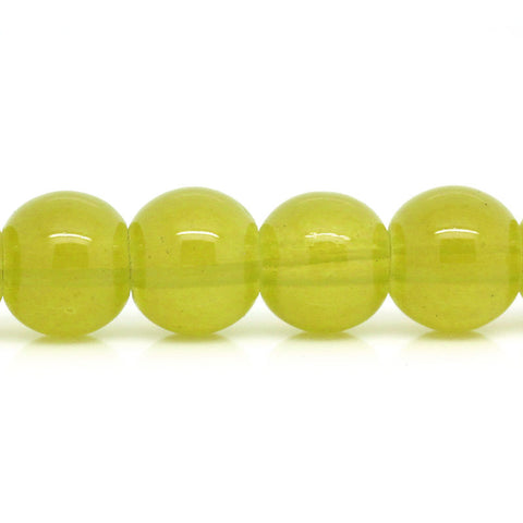 Sexy Sparkles 111Pcs Glass Loose Beads Ball Straw Yellow 8mm Dia