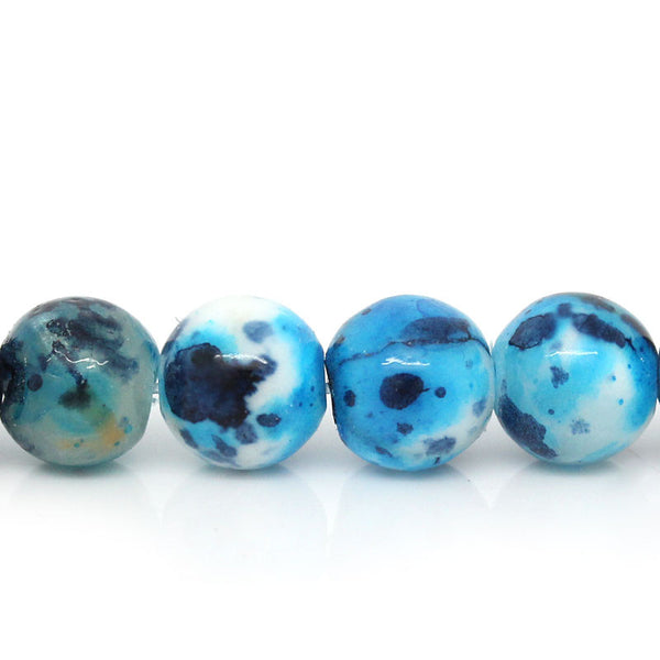 Sexy Sparkles 1 Strand, Synthetic Agate Gemstone Loose Beads Round Multicolor Mottled 6mm Dia, 38cm (15'') Long, 1 Stand/64 Pcs