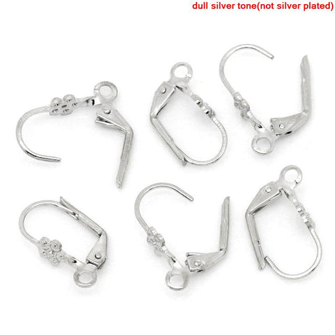 Sexy Sparkles 10 Pcs Earring Drop Clip on Findings Flower Silver Tone w/ Loop 16mm