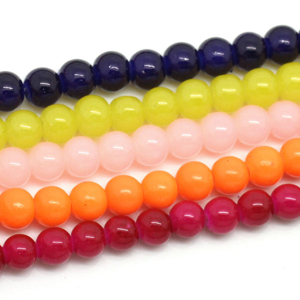 Sexy Sparkles 5 Strands Mixed Round Glass Loose Beads 6mm Dia,79cm (31 1/8'') (Approx 135-140pcs/strand)