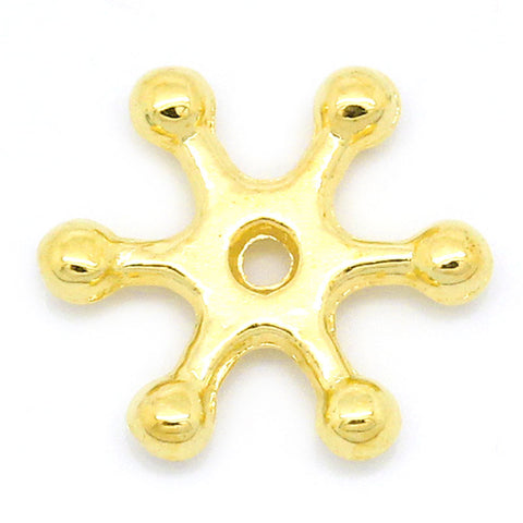 100 Pcs Charm Beads Christmas Snowflake Gold Plated 12 mm X 11mm - Sexy Sparkles Fashion Jewelry