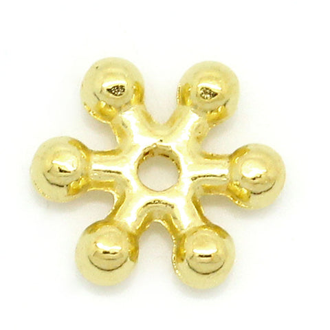 Sexy Sparkles 100 Pcs Spacer Beads Christmas Snowflake Gold Plated 7mm X 8mm