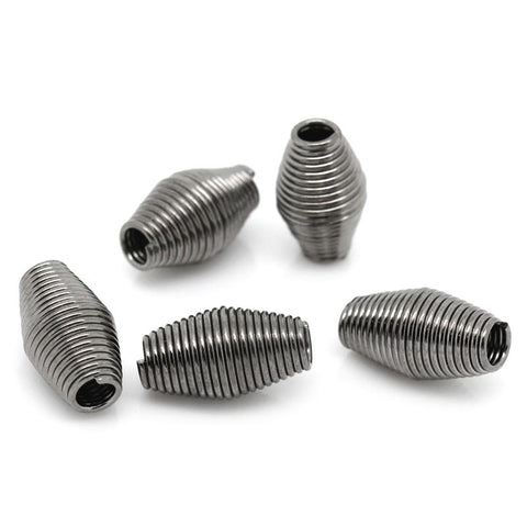 Sexy Sparkles 10 Pcs Oval Spiral Gunmetal Wire Beads 12x7mm, Hole: Approx 2.7mm