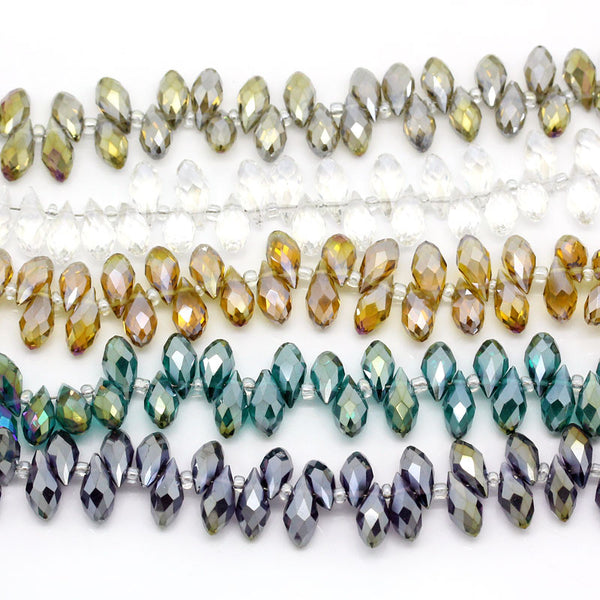 Sexy Sparkles 1 Strand Loose Beads Topaz Teardrop Mixed AB Color Faceted