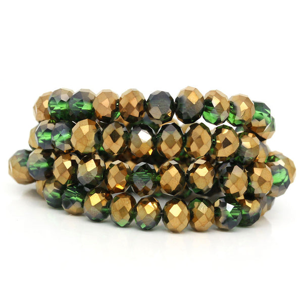 Sexy Sparkles 1 Strand Crystal Glass Loose Beads Flat Round Multicolor Faceted