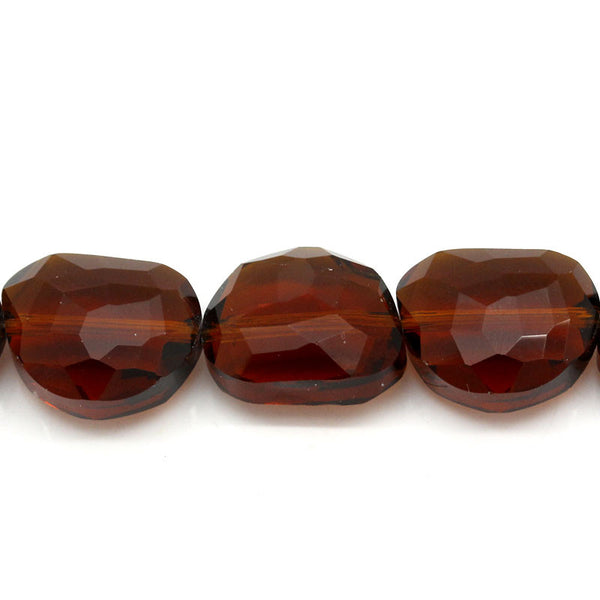 Sexy Sparkles 1 Strand, Glass Loose Beads Oval Brown Faceted 18x14mm, 44.2cm (17 3/8'') 1 Strand/25pcs