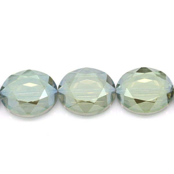 Sexy Sparkles 1 Strand, Glass Loose Beads Oval Champagne Faceted 24x20mm, 60cm (23 5/8'') 1 Strand/25pcs