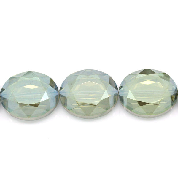 Sexy Sparkles 1 Strand, Glass Loose Beads Oval Champagne Faceted 24x20mm, 60cm (23 5/8'') 1 Strand/25pcs