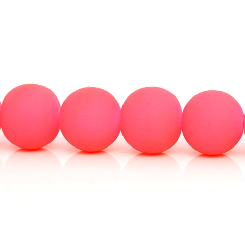 1 Strand Glass Loose Beads Round Candy Pink 9.5mm, 80.8cm Long, Approx.84 Pcs... - Sexy Sparkles Fashion Jewelry - 1