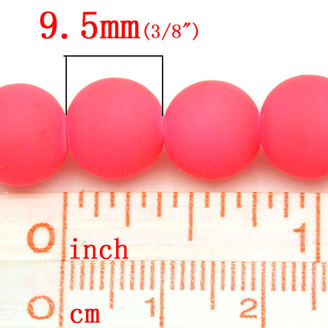 1 Strand Glass Loose Beads Round Candy Pink 9.5mm, 80.8cm Long, Approx.84 Pcs... - Sexy Sparkles Fashion Jewelry - 2