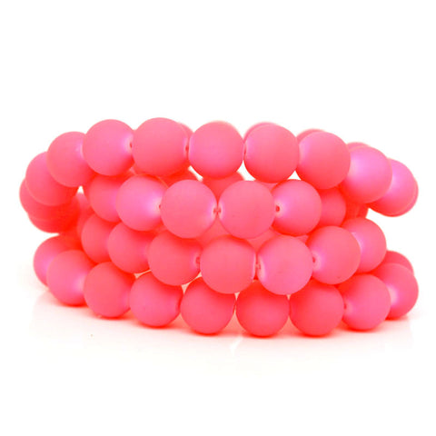 1 Strand Glass Loose Beads Round Candy Pink 9.5mm, 80.8cm Long, Approx.84 Pcs... - Sexy Sparkles Fashion Jewelry - 3