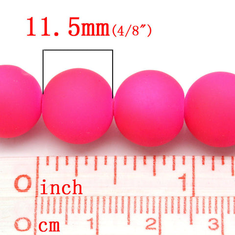 1 Strand Glass Loose Beads Round Candy Fuchsia 11.5mm, 81.5cm Long Approx. 70... - Sexy Sparkles Fashion Jewelry - 2