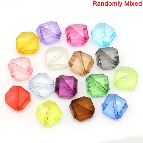 25 Pcs Acrylic Spacer Beads Rhombus Faceted Assorted Colors 18mm - Sexy Sparkles Fashion Jewelry - 3