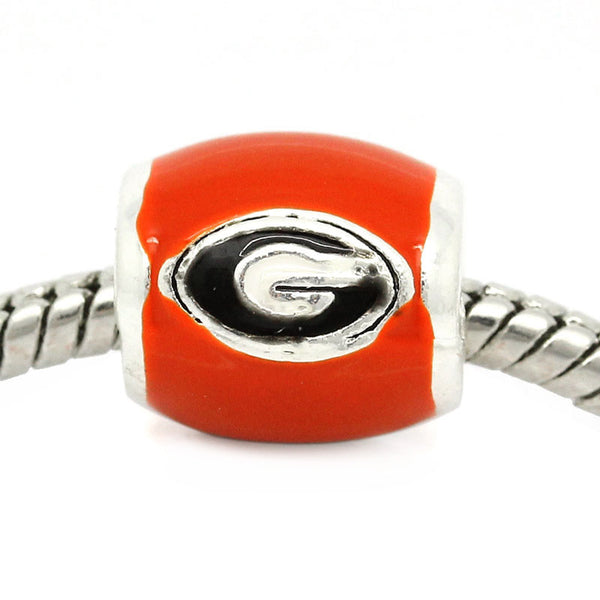 Georgia Bulldogs European Charm Bead - University Of Georgia Football Team Logo