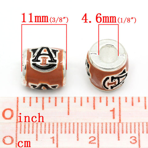 Auburn University Football Team Logo European Bead For European Charm Bracelets - Sexy Sparkles Fashion Jewelry - 3