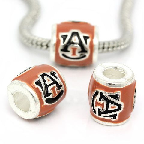 Auburn University Football Team Logo European Bead For European Charm Bracelets - Sexy Sparkles Fashion Jewelry - 2