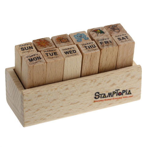 Rubber Stamps Wooden Days of the Week and Weather Set - Sexy Sparkles Fashion Jewelry - 1