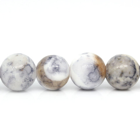 1 Strand Synthetic Gem Loose Beads Round White and Black 10mm - Sexy Sparkles Fashion Jewelry - 1