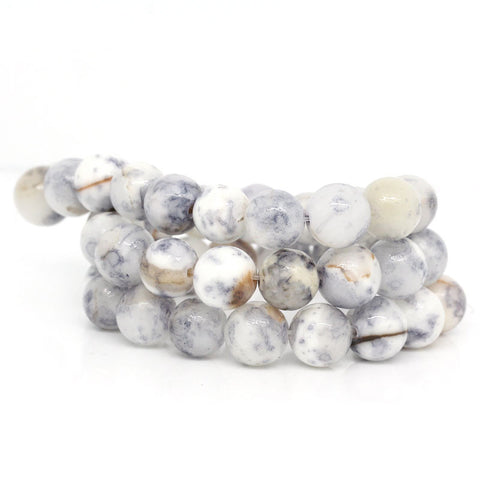 1 Strand Synthetic Gem Loose Beads Round White and Black 10mm - Sexy Sparkles Fashion Jewelry - 3