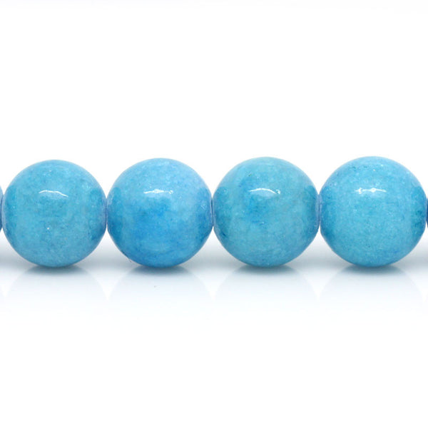 Sexy Sparkles 1 Strand Synthetic Gem Loose Beads Round Blue 10mm