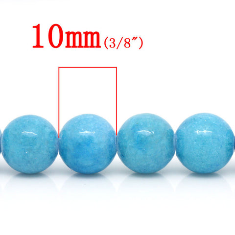 1 Strand Synthetic Gem Loose Beads Round Blue 10mm - Sexy Sparkles Fashion Jewelry - 2