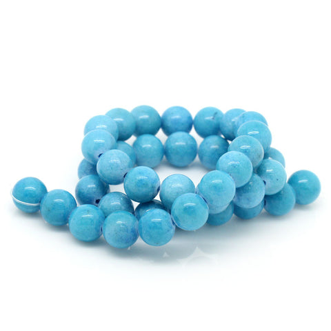 1 Strand Synthetic Gem Loose Beads Round Blue 10mm - Sexy Sparkles Fashion Jewelry - 3