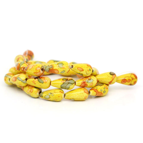 1 Strand Synthetic Agate Gemstone Loose Beads Teardrop Multicolor 14mm - Sexy Sparkles Fashion Jewelry - 3