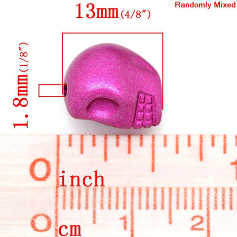 10 Pcs Acrylic Spacer Beads Halloween Skull Assorted Colors - Sexy Sparkles Fashion Jewelry - 2