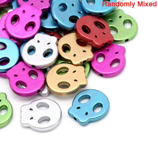 10 Pcs Acrylic Spacer Beads Skull Assorted Colors 21mm - Sexy Sparkles Fashion Jewelry - 1