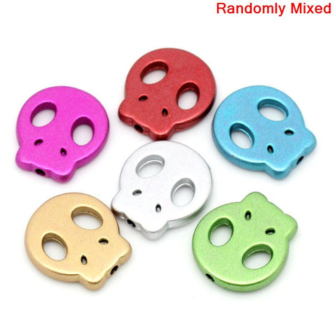 10 Pcs Acrylic Spacer Beads Skull Assorted Colors 21mm - Sexy Sparkles Fashion Jewelry - 3