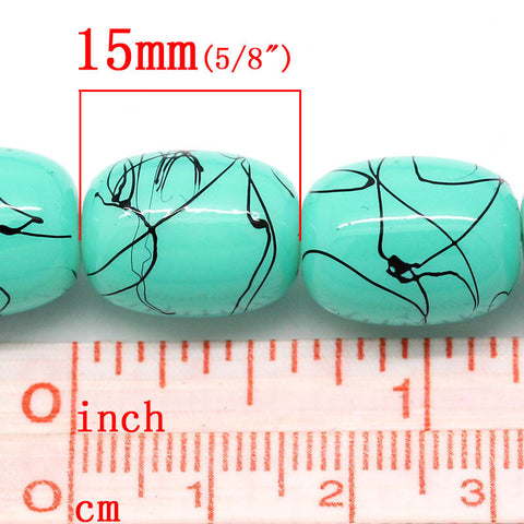 1 Strand Glass Loose Beads Column/cylinder Light Blue 15mm, 80.5cm Long, Appr... - Sexy Sparkles Fashion Jewelry - 2
