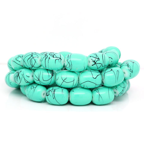 1 Strand Glass Loose Beads Column/cylinder Light Blue 15mm, 80.5cm Long, Appr... - Sexy Sparkles Fashion Jewelry - 3