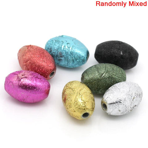 25 Pcs Acrylic Spacer Beads Oval Assorted Stardust Colors - Sexy Sparkles Fashion Jewelry - 3