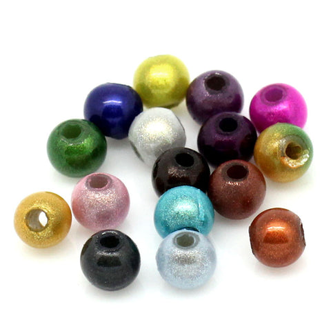 100 Pcs Acrylic Spacer Beads Round Miracle/illusion Assorted Colors - Sexy Sparkles Fashion Jewelry - 3