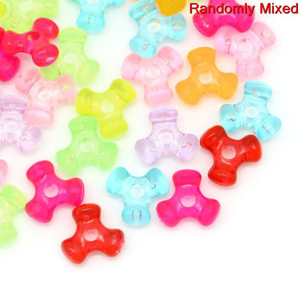 Sexy Sparkles 20 Pcs Transparent Acrylic Spacer Beads Triangle Assorted Colors