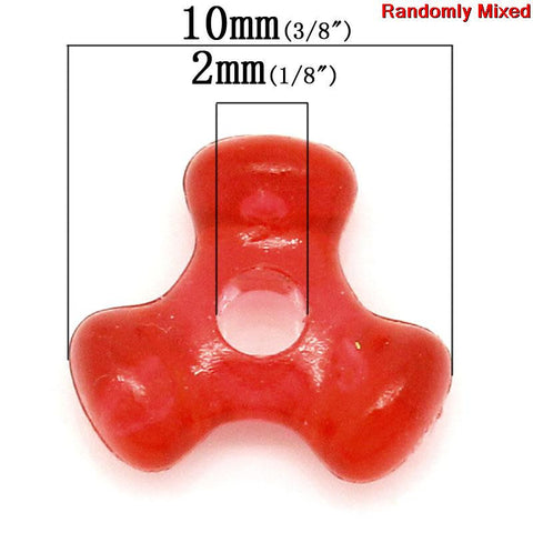 20 Pcs Transparent Acrylic Spacer Beads Triangle Assorted Colors - Sexy Sparkles Fashion Jewelry - 2