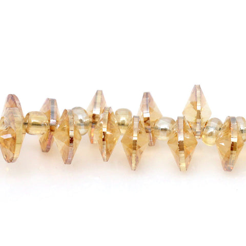 1 Strand Nugget Crystal Glass Loose Beads Champagne Ab Color - Sexy Sparkles Fashion Jewelry - 1