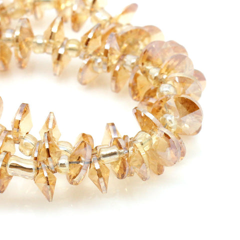 1 Strand Nugget Crystal Glass Loose Beads Champagne Ab Color - Sexy Sparkles Fashion Jewelry - 2
