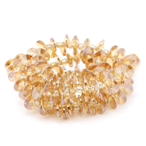 1 Strand Nugget Crystal Glass Loose Beads Champagne Ab Color - Sexy Sparkles Fashion Jewelry - 3
