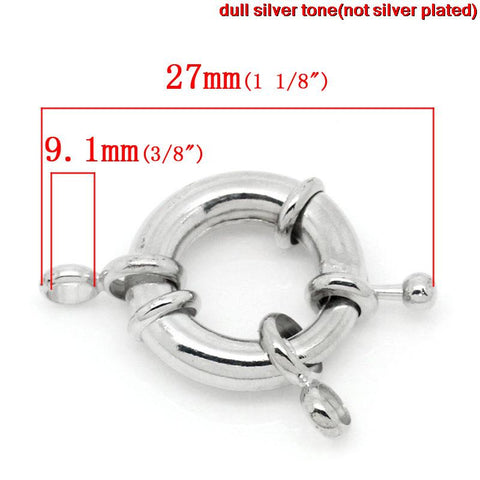 Set of 2 Copper Round Spring with Attachment Rings Silver Tone - Sexy Sparkles Fashion Jewelry - 2