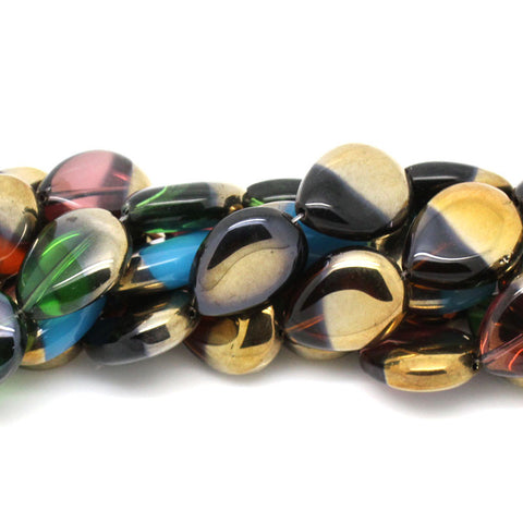 1 Strand Teardrop Glass Loose Beads Black & Gold Color - Sexy Sparkles Fashion Jewelry - 3