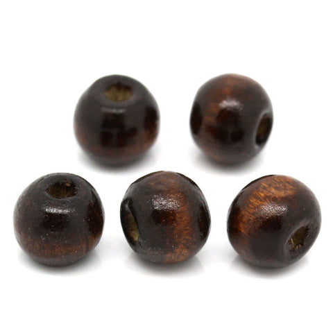 20 Pcs Wood Drum Spacer Beads Dark Brown 8mm - Sexy Sparkles Fashion Jewelry - 3