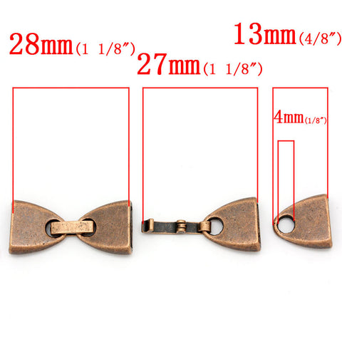 2 Set of Hook Clasps Triangle Antique Copper 28mm - Sexy Sparkles Fashion Jewelry - 3