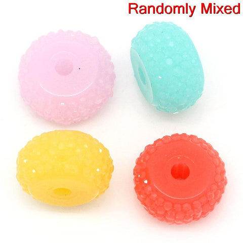 10 Pcs, Round Multicolor Resin Spacer Bead 12mm Dia, Hole: Approx 2.2mm - Sexy Sparkles Fashion Jewelry - 3