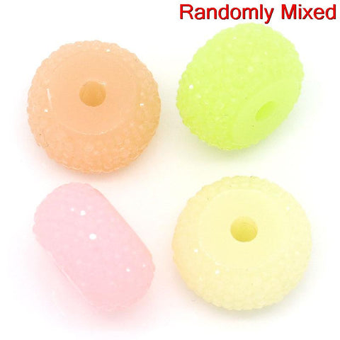 10 Pcs, Round Multicolor Resin Spacer Bead 16mm Dia, Hole: Approx 3mm - Sexy Sparkles Fashion Jewelry - 3