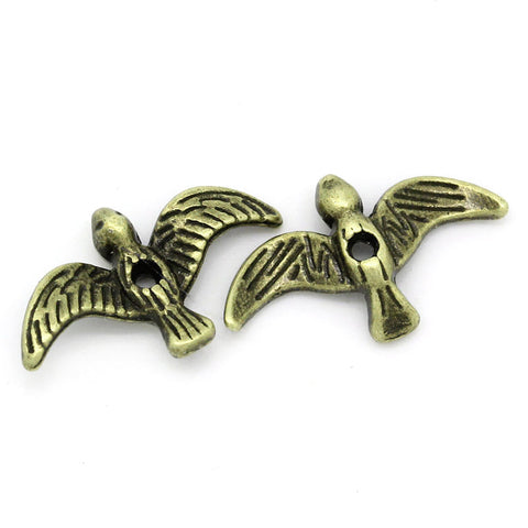10 Pcs, Antique Bronze Bird Charm Beads 17mmx10mm (5/8''x3x8''), Hole: Approx... - Sexy Sparkles Fashion Jewelry - 3