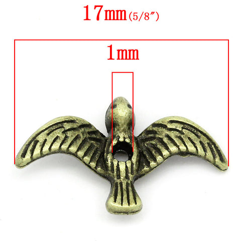 10 Pcs, Antique Bronze Bird Charm Beads 17mmx10mm (5/8''x3x8''), Hole: Approx... - Sexy Sparkles Fashion Jewelry - 2